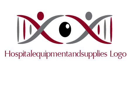 DNA and swoosh people with eye logo
