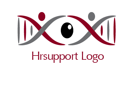 DNA and swoosh people with eye logo