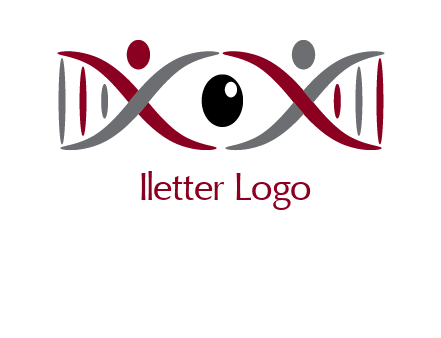 DNA and swoosh people with eye logo