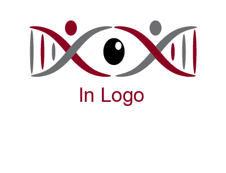 DNA and swoosh people with eye logo