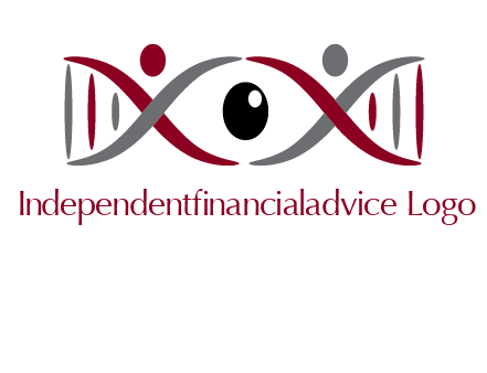 DNA and swoosh people with eye logo