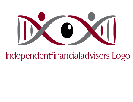 DNA and swoosh people with eye logo