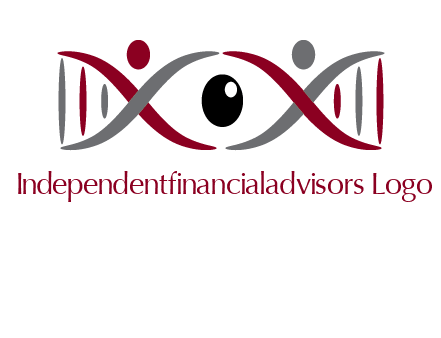 DNA and swoosh people with eye logo