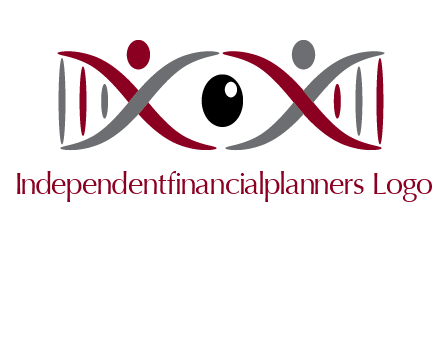 DNA and swoosh people with eye logo