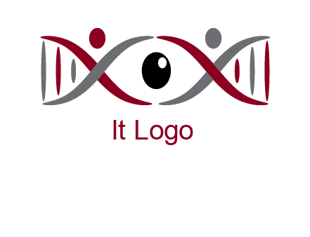 DNA and swoosh people with eye logo