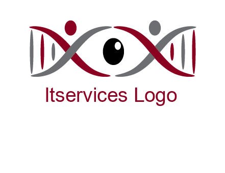 DNA and swoosh people with eye logo