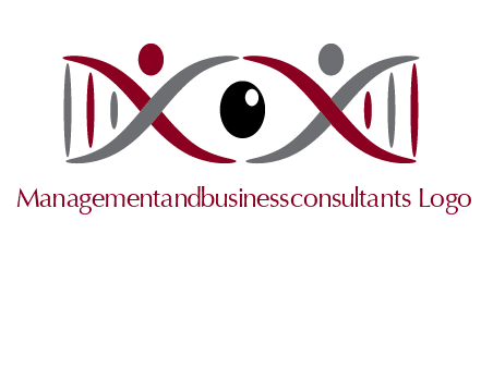 DNA and swoosh people with eye logo