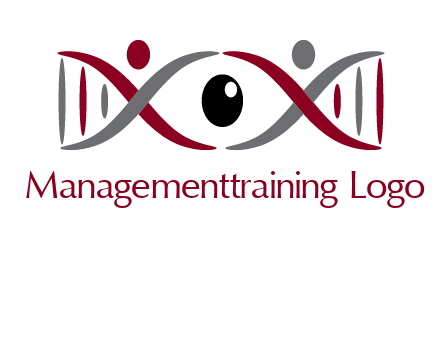 DNA and swoosh people with eye logo