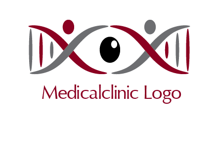 DNA and swoosh people with eye logo