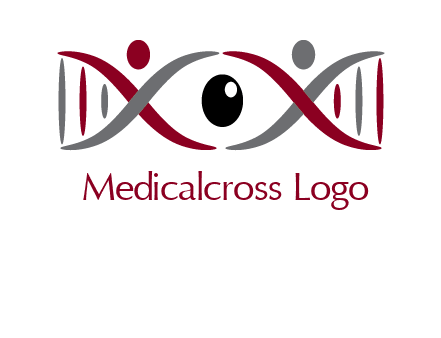 DNA and swoosh people with eye logo