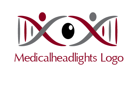 DNA and swoosh people with eye logo