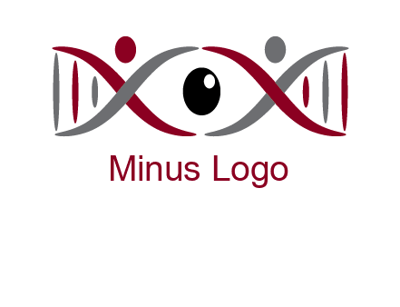 DNA and swoosh people with eye logo