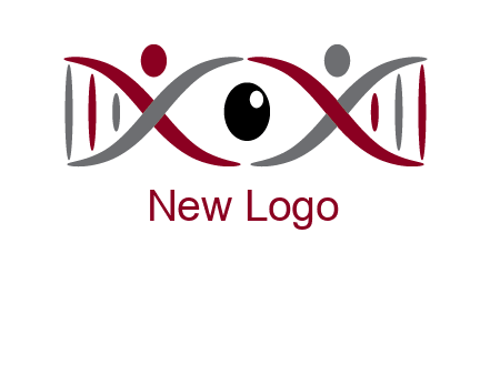 DNA and swoosh people with eye logo