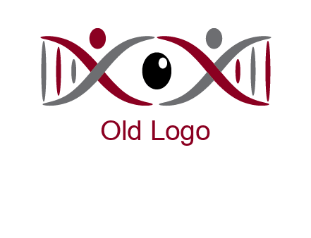 DNA and swoosh people with eye logo