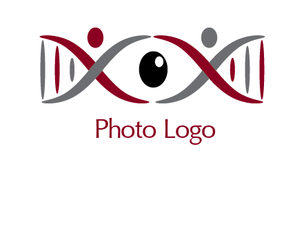 DNA and swoosh people with eye logo