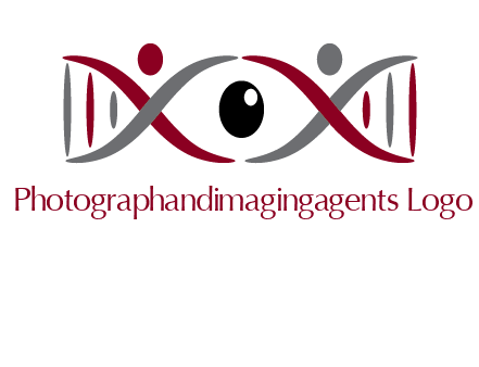 DNA and swoosh people with eye logo