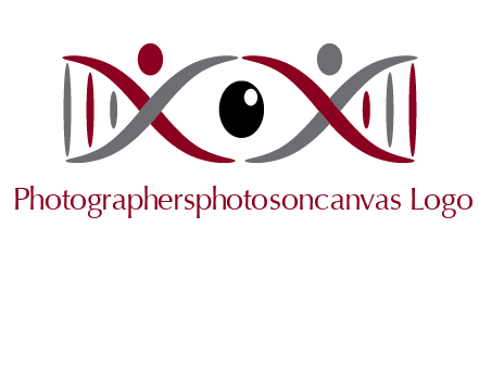 DNA and swoosh people with eye logo