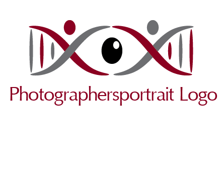 DNA and swoosh people with eye logo
