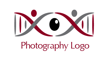 DNA and swoosh people with eye logo