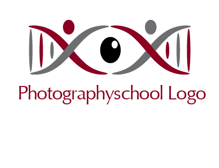 DNA and swoosh people with eye logo