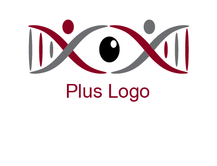 DNA and swoosh people with eye logo