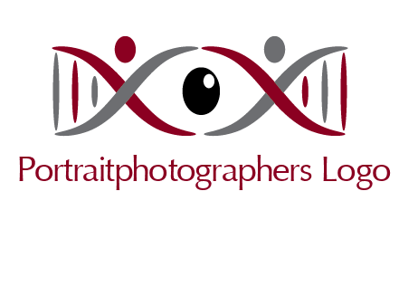 DNA and swoosh people with eye logo