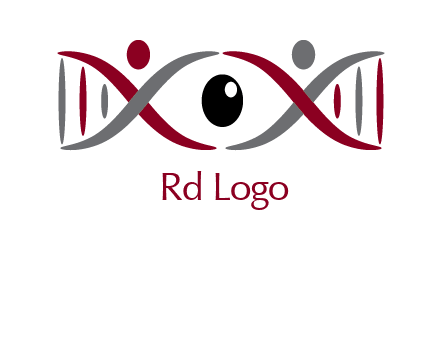 DNA and swoosh people with eye logo