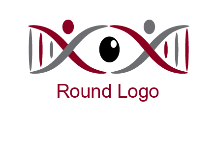 DNA and swoosh people with eye logo