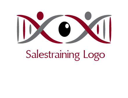 DNA and swoosh people with eye logo