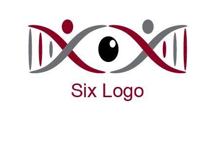 DNA and swoosh people with eye logo