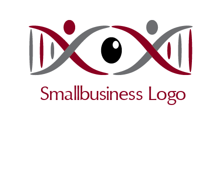 DNA and swoosh people with eye logo
