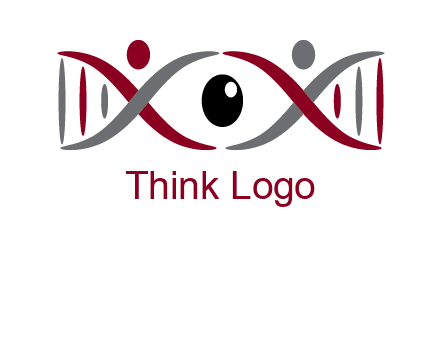 DNA and swoosh people with eye logo