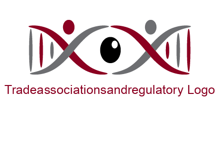 DNA and swoosh people with eye logo