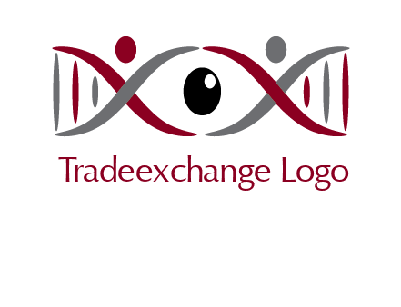DNA and swoosh people with eye logo