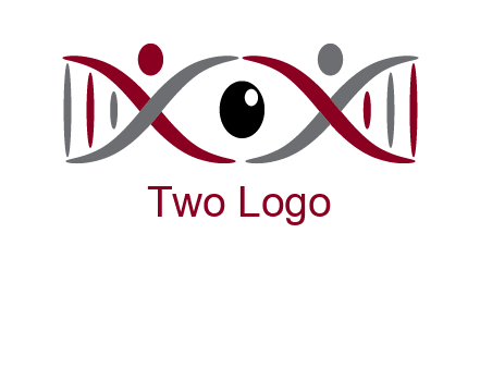 DNA and swoosh people with eye logo