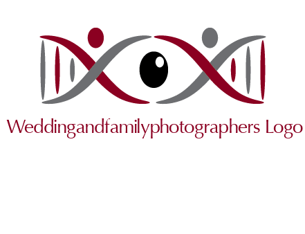 DNA and swoosh people with eye logo