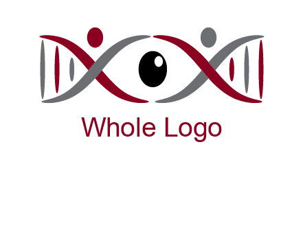 DNA and swoosh people with eye logo