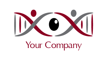 DNA and swoosh people with eye logo