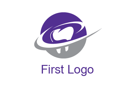 swooshes around tooth dental logo
