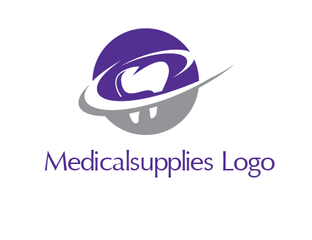 swooshes around tooth dental logo
