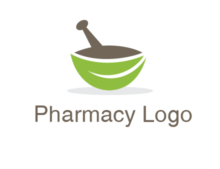 pestle mortar leaf pharmacy logo