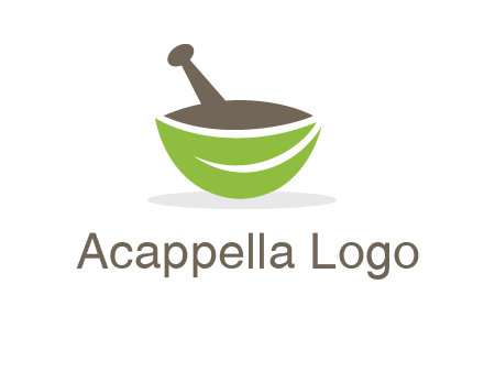 pestle mortar leaf pharmacy logo