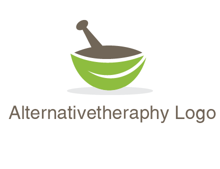 pestle mortar leaf pharmacy logo