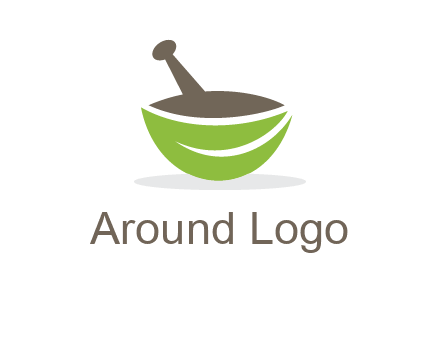 pestle mortar leaf pharmacy logo