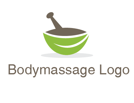 pestle mortar leaf pharmacy logo