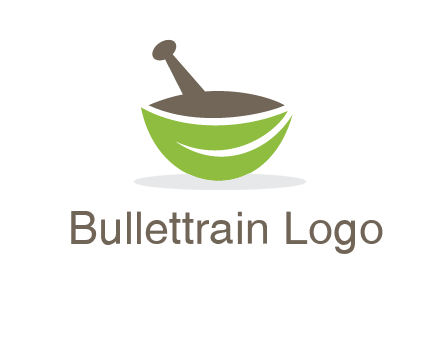 pestle mortar leaf pharmacy logo