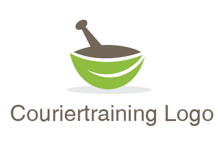 pestle mortar leaf pharmacy logo