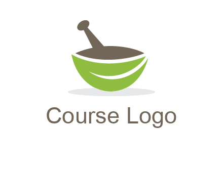 pestle mortar leaf pharmacy logo