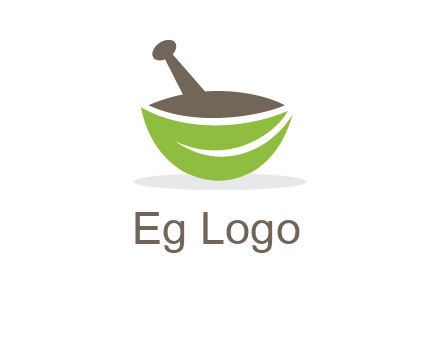pestle mortar leaf pharmacy logo