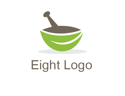 pestle mortar leaf pharmacy logo